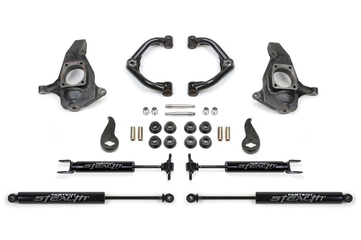 Fabtech 3.5" Uniball UCA Lift Kit w/Stealth Shocks for 2011-2019 GMC Sierra 2500 HD 4WD RWD w/3.5" lift