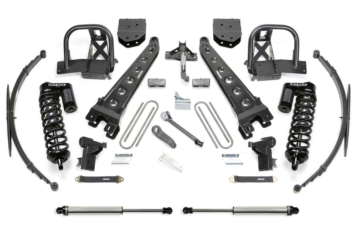 Fabtech 10" Radius Arm System w/Dirt Logic 4.0 Coilovers & Rear 2.25 Shocks Kit for 2008-2016 Ford F350 Super Duty 4WD w/10" lift