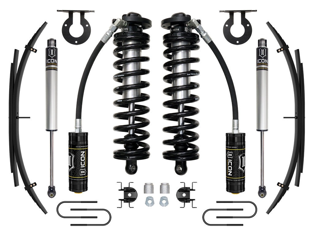 Icon 2.5-3" Stage 1 Coilover Conversion System w/Expansion Packs Kit for 2008-2010 Ford F350 Super Duty 4WD Diesel
