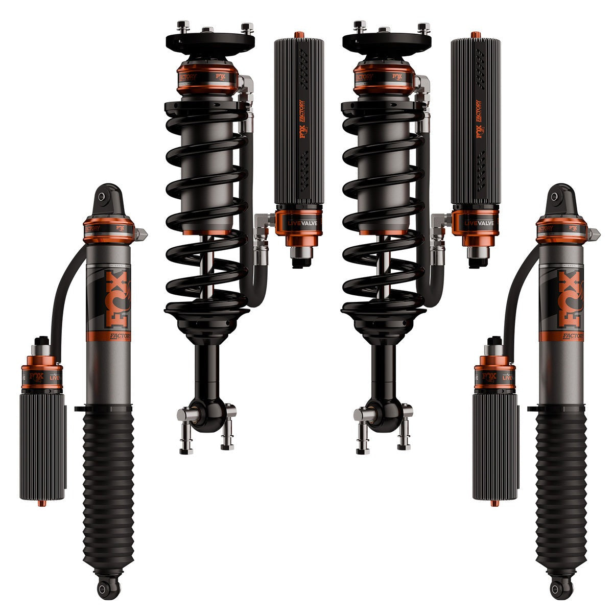 FOX 883-06-257 Front and Rear Factory Race Coil-Over Reservoir Shock Pair - Adjustable