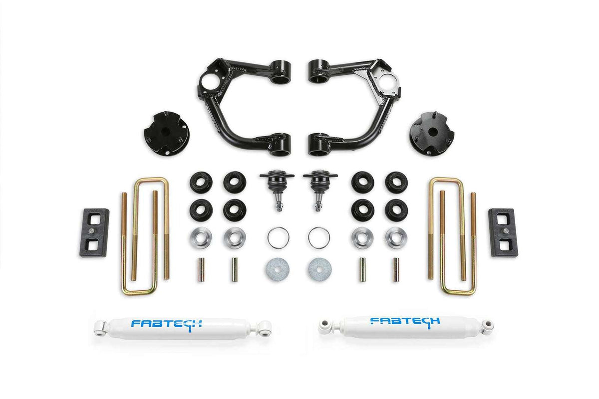 Fabtech 3.5" Ball Joint UCA System w/Rear Performance Shocks Kit for 2019-2023 Ford Ranger 4WD w/3.5" lift