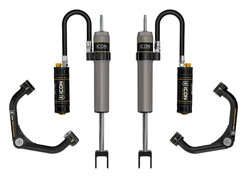 Icon 0-2" 2.5 Front CDCV Reservoir Shocks System w/ UCA Kit for 2011-2019 GMC Sierra 2500 HD 4WD RWD