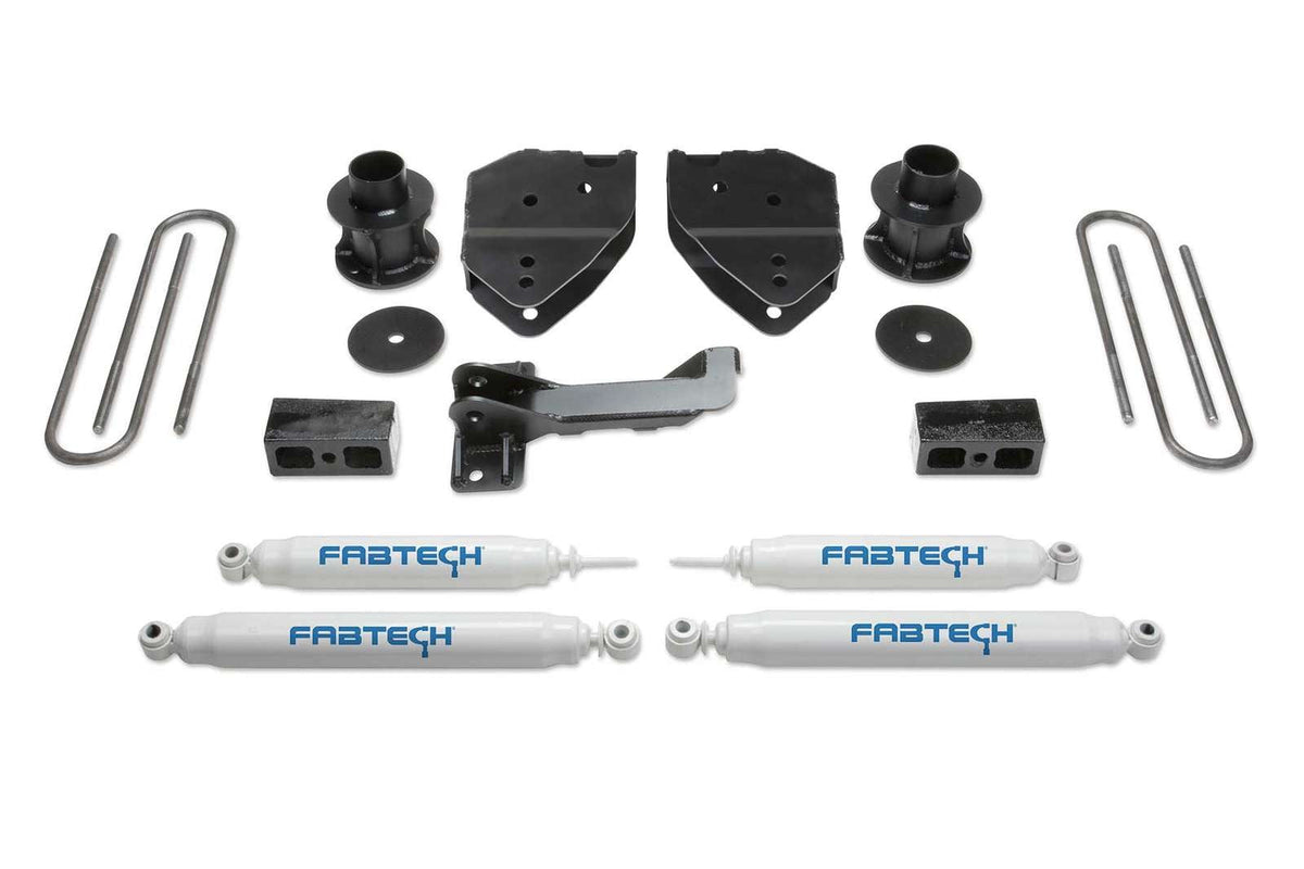 Fabtech 4" Budget System w/Performance Shocks Kit for 2017-2024 Ford F250 Super Duty 4WD w/4" lift