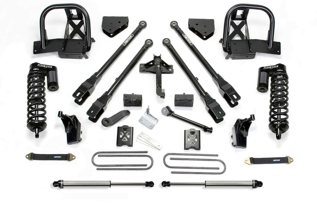 Fabtech 4" 4 Link System w/Dirt Logic 4.0 Coilovers & Rear 2.25 Shocks Kit for 2008-2016 Ford F350 Super Duty 4WD w/4" lift