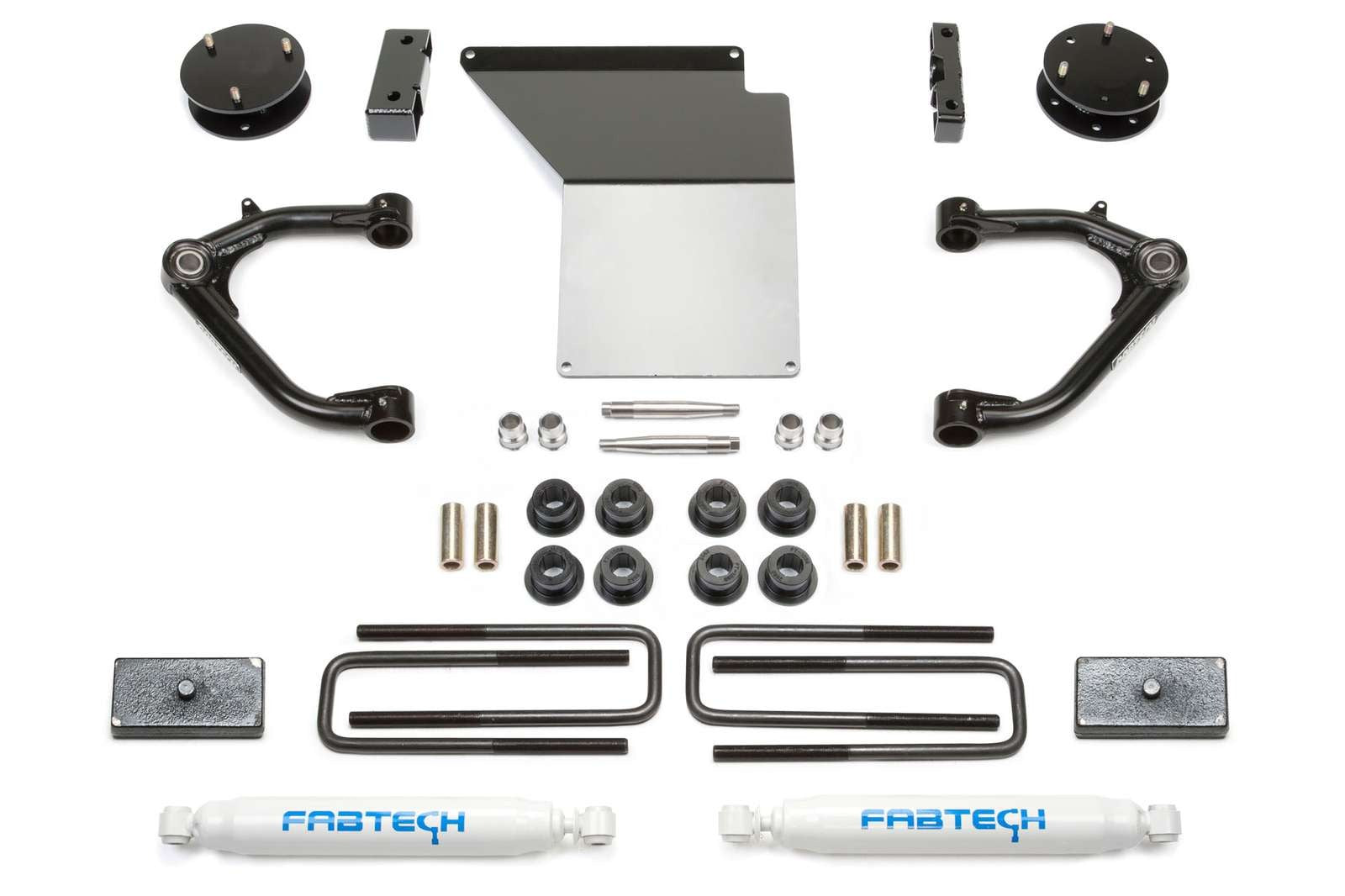 Fabtech 3" Uniball UCA Lift Kit w/Rear Performance Shocks for 2014-2018 GMC Sierra 1500 4WD RWD w/3" lift