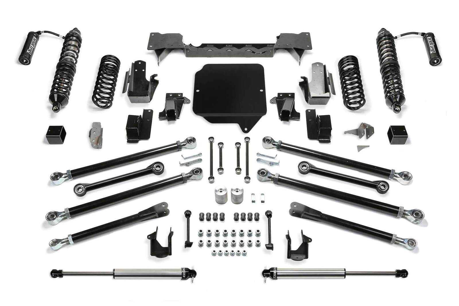Fabtech 3" Crawler System w/Front Dirt Logic 2.5 Coilovers w/Reservoir & Rear 2.25 Shocks Kit for 2018-2024 Jeep Wrangler JL 4WD w/3" lift