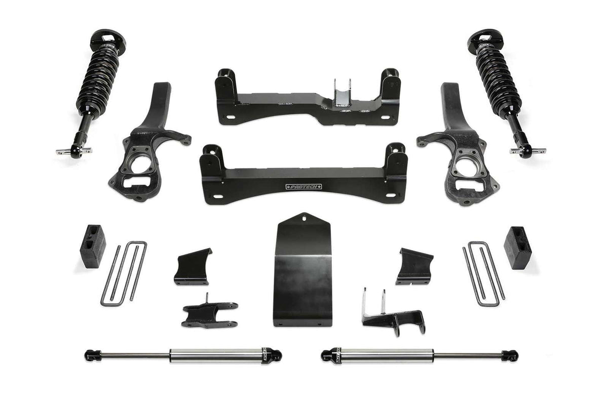 Fabtech 6" Performance System w/Front Dirt Logic 2.5 Coilovers & Rear 2.25 Shocks Kit for 2019-2024 GMC Sierra 1500 4WD w/6" lift