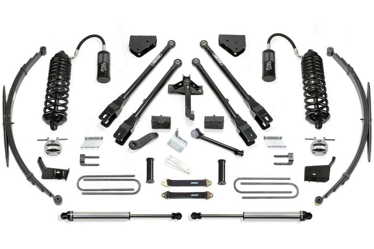 Fabtech 8" 4 Link System w/Front Dirt Logic 4.0 Coilovers w/Reservoir & Rear 2.25 Shocks Kit for 2017-2024 Ford F250 Super Duty 4WD w/8.0" lift