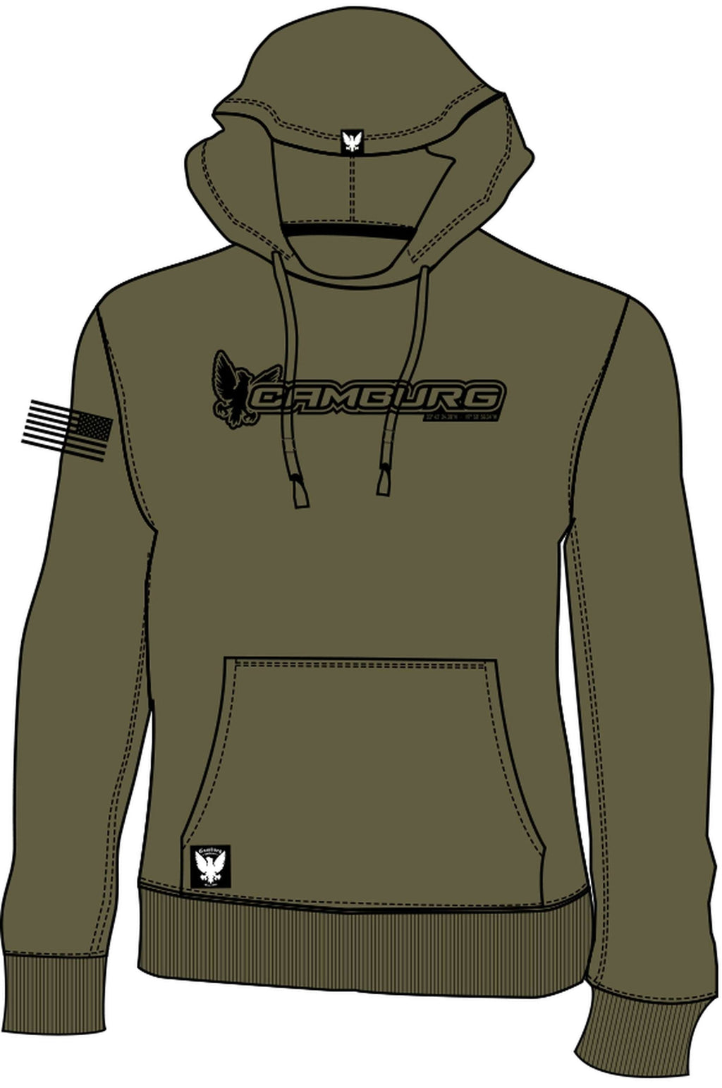 Camburg Mil-Ops Hoodie Size Small - OD Green