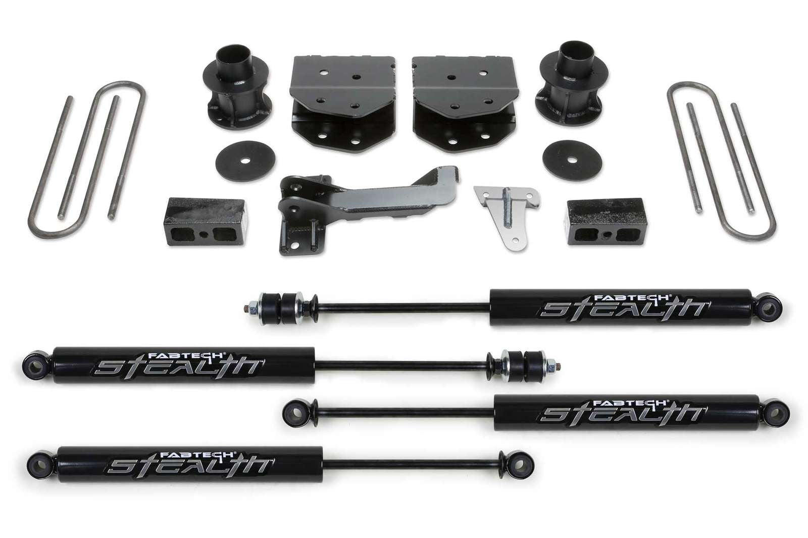 Fabtech 4" Budget System w/Stealth Shocks Kit for 2008-2016 Ford F250 Super Duty 4WD w/4" lift 8-Lug