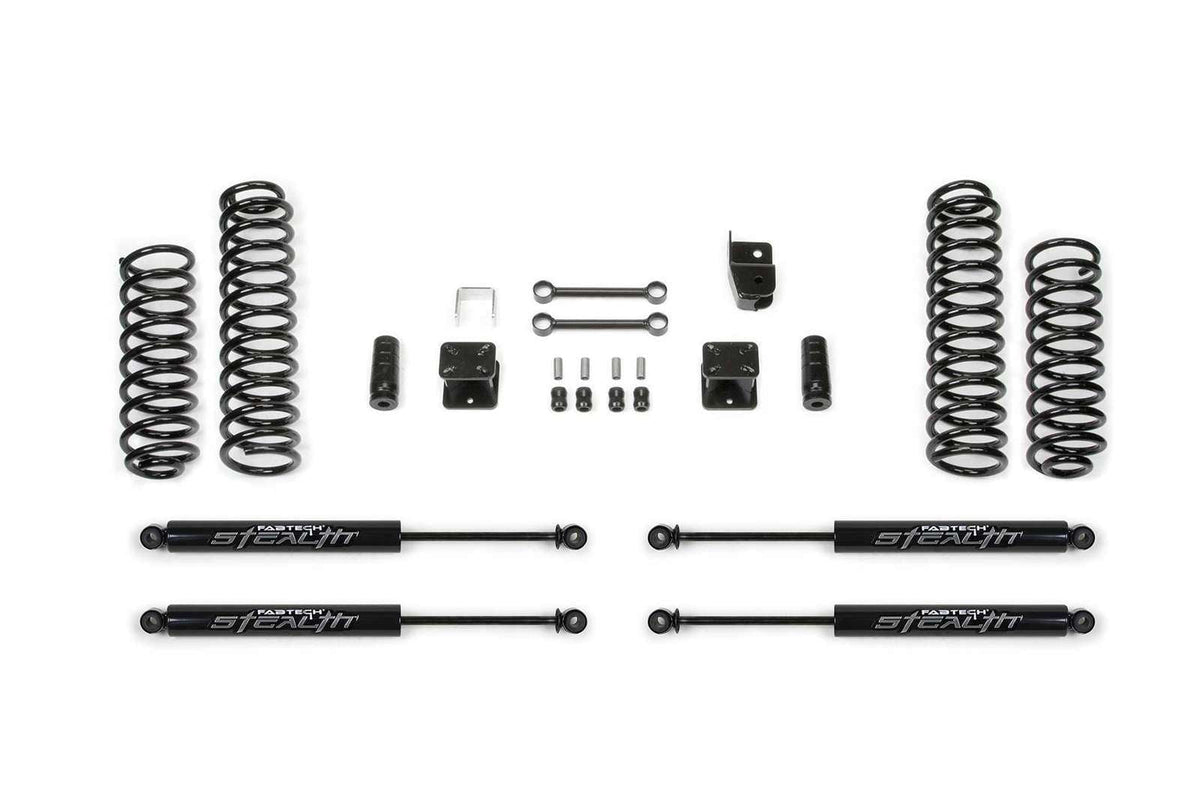 Fabtech 3" Sport System w/Stealth Shocks Kit for 2007-2018 Jeep Wrangler JK 4WD w/3" lift 4DR