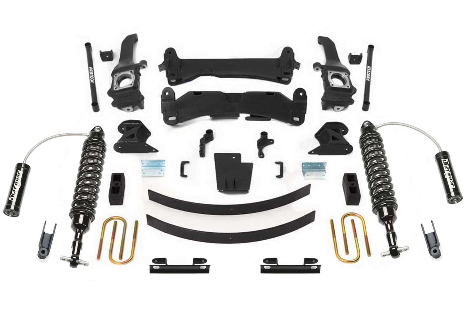 Fabtech 6" Performance System w/Front Dirt Logic 2.5 Coilovers w/Reservoir Kit for 2005-2015 Toyota Tacoma 4WD RWD w/6" lift 6-Lug