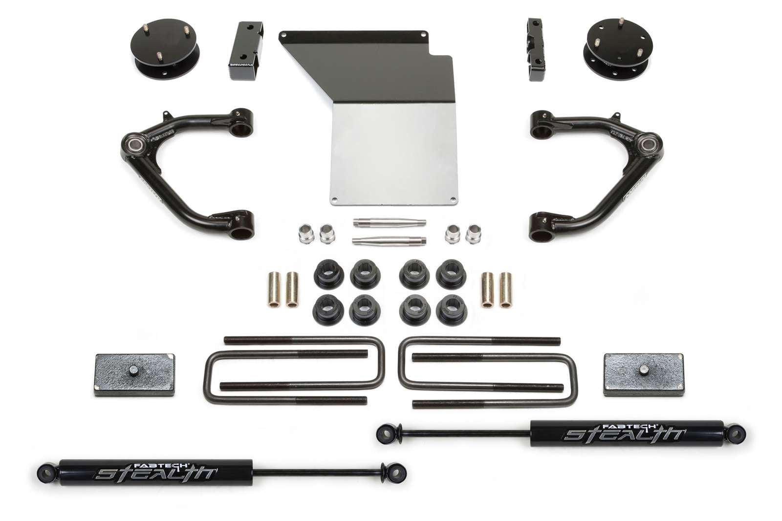 Fabtech 3" Uniball UCA Lift Kit w/Rear Stealth Shocks for 2014-2018 Chevrolet Silverado 1500 4WD RWD w/3" lift