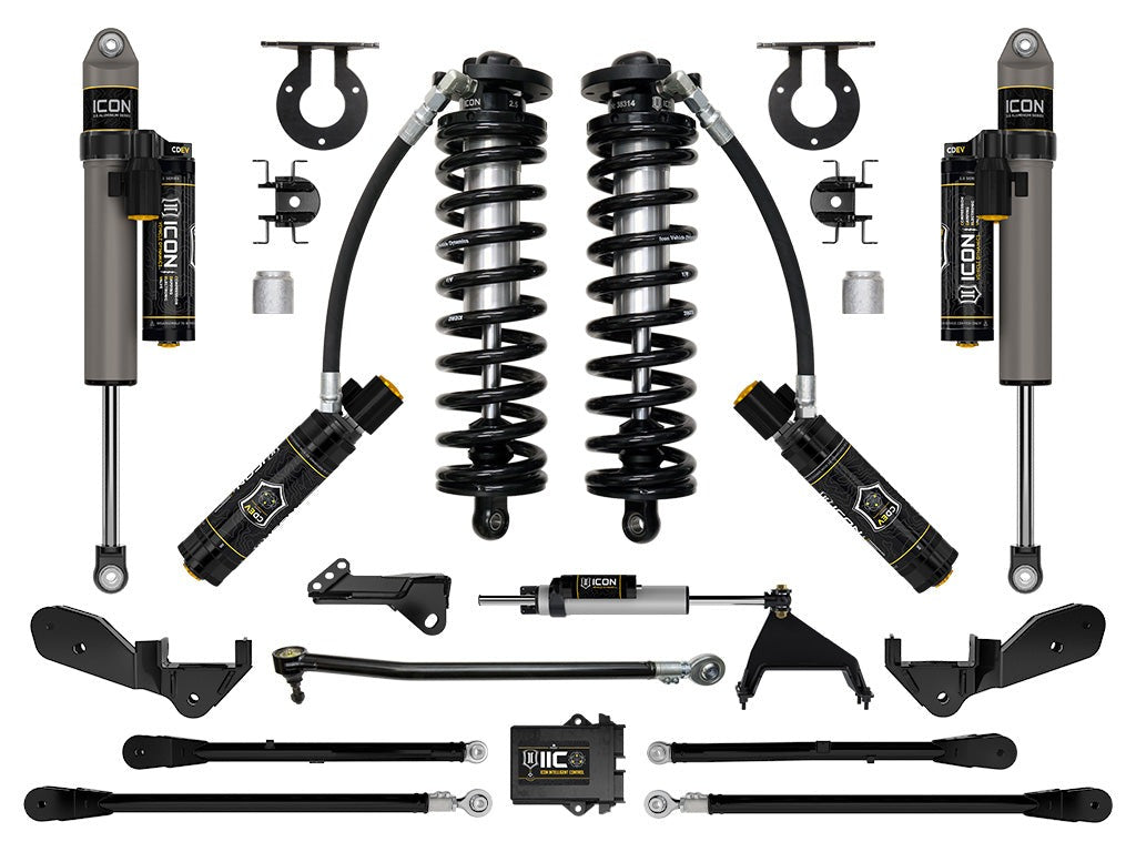Icon 2.5-3" Stage 6 Coilover Conversion System w/4 LINK Kit for 2023-2025 Ford F250 Super Duty Diesel