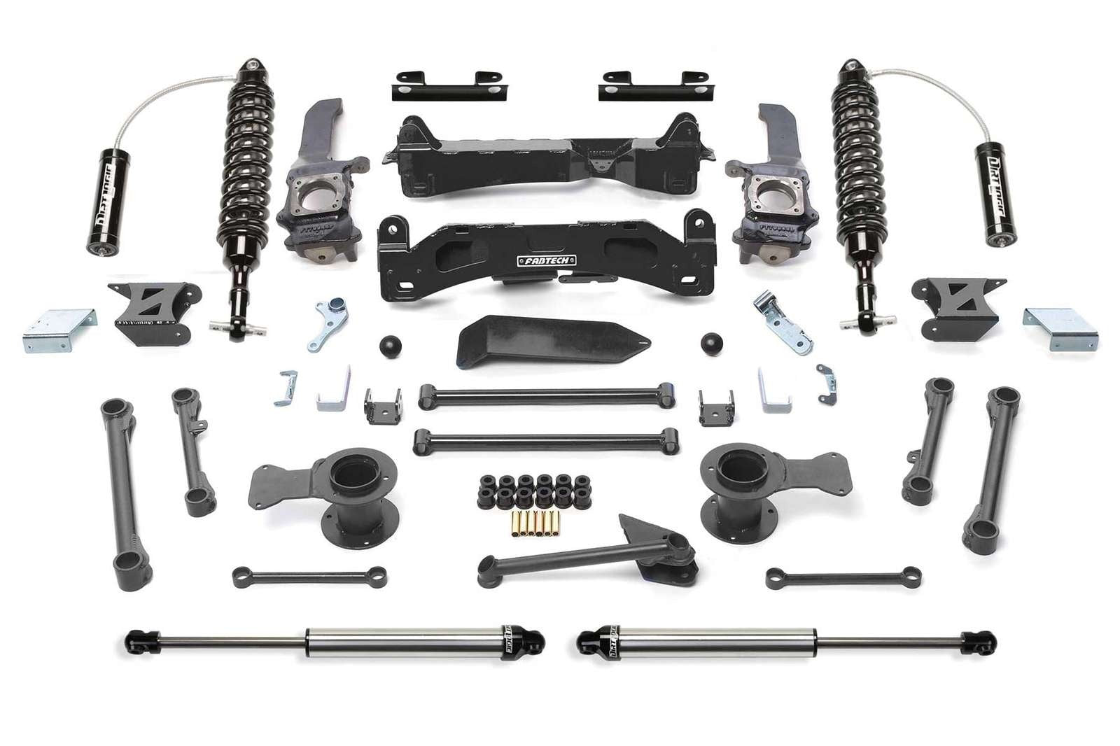 Fabtech 6" Performance System w/Front Dirt Logic 2.5 Coilovers w/Reservoir & Rear 2.25 Shocks Kit for 2007-2009 Toyota FJ Cruiser 4WD w/6" lift