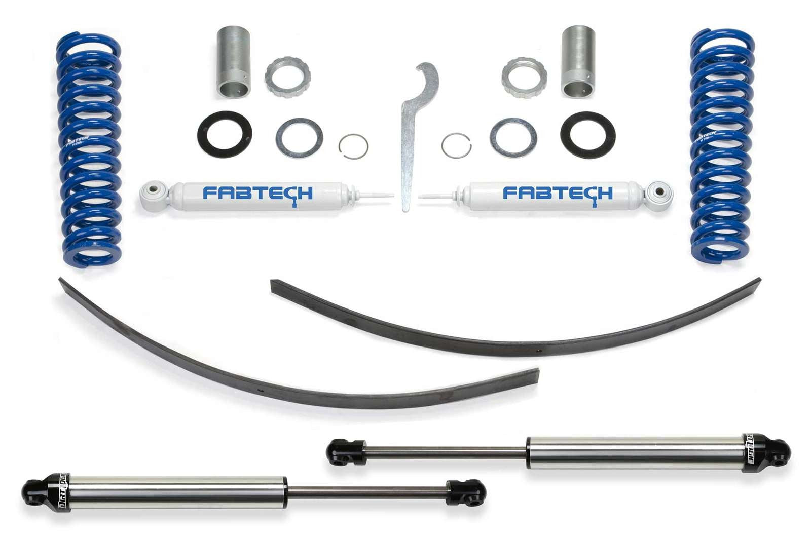 Fabtech 0-3.5" Basic Coilover System w/Rear 2.25 Shocks Kit for 1995-2004 Toyota Tacoma 4WD RWD w/0-3.5" lift 6-Lug