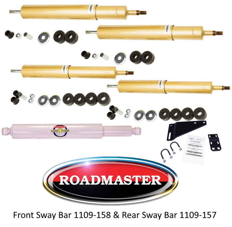KONI FSD 4 RV Shock, Safe T Plus Steering Stabilizer, & Sway Bars Chevy Kodiak Chassis Pin to Pin Rear Axle