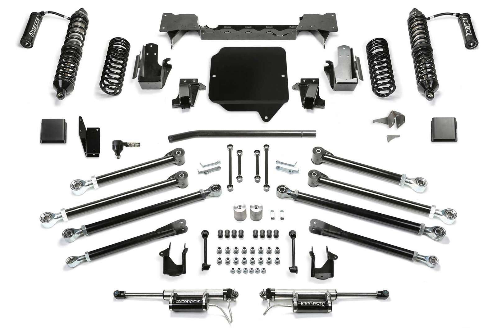 Fabtech 3" Crawler Lift Kit w/Front Dirt Logic 2.5 Coilovers w/Reservoir & Rear Dirt Logic 2.25 Shocks w/Reservoir for 2020-2024 Jeep Gladiator 4WD w/3" lift