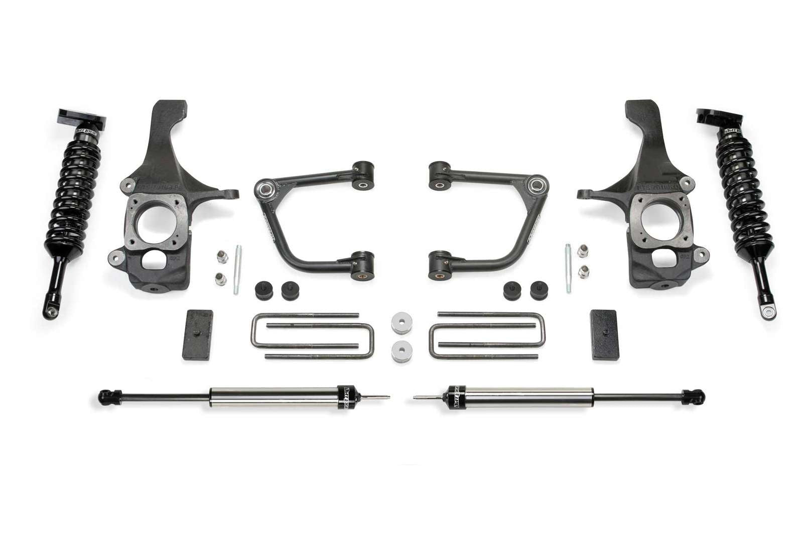Fabtech 4" Uniball UCA System w/Front Dirt Logic 2.5 Coilovers & Rear 2.25 Shocks Kit for 2007-2021 Toyota Tundra 4WD RWD w/4" lift