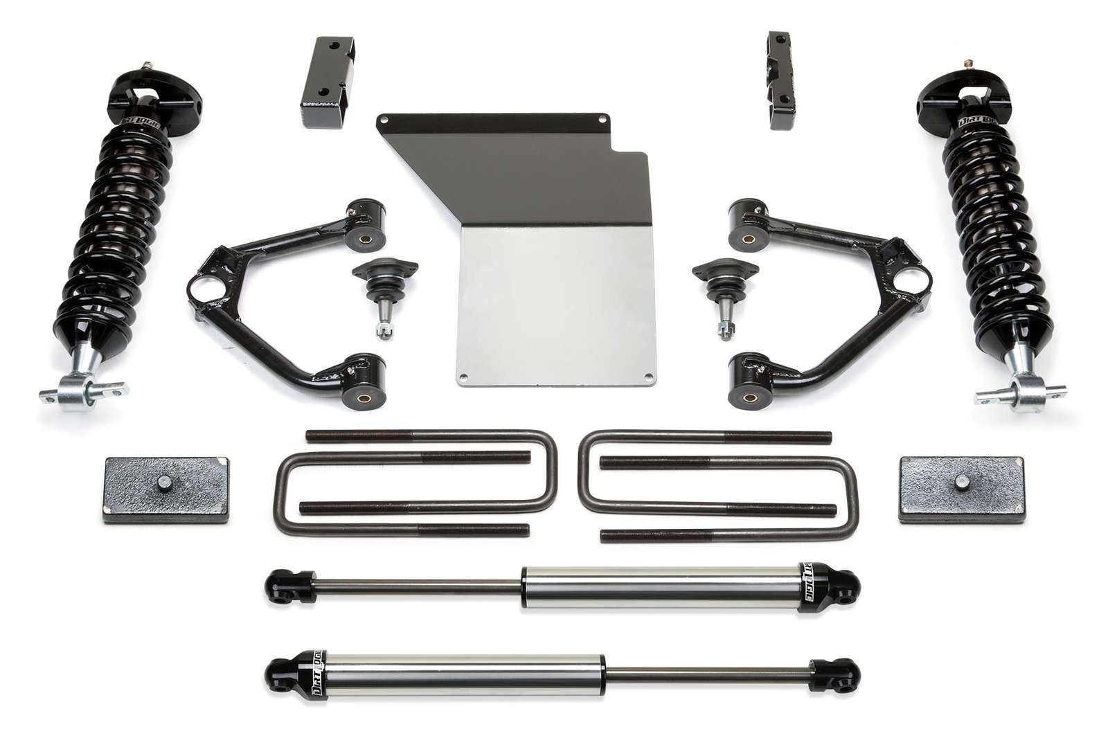 Fabtech 3" Ball Joint UCA Lift Kit w/Front Dirt Logic 2.5 Coilovers & Rear 2.25 Shocks for 2014-2018 GMC Sierra 1500 4WD RWD w/3" lift