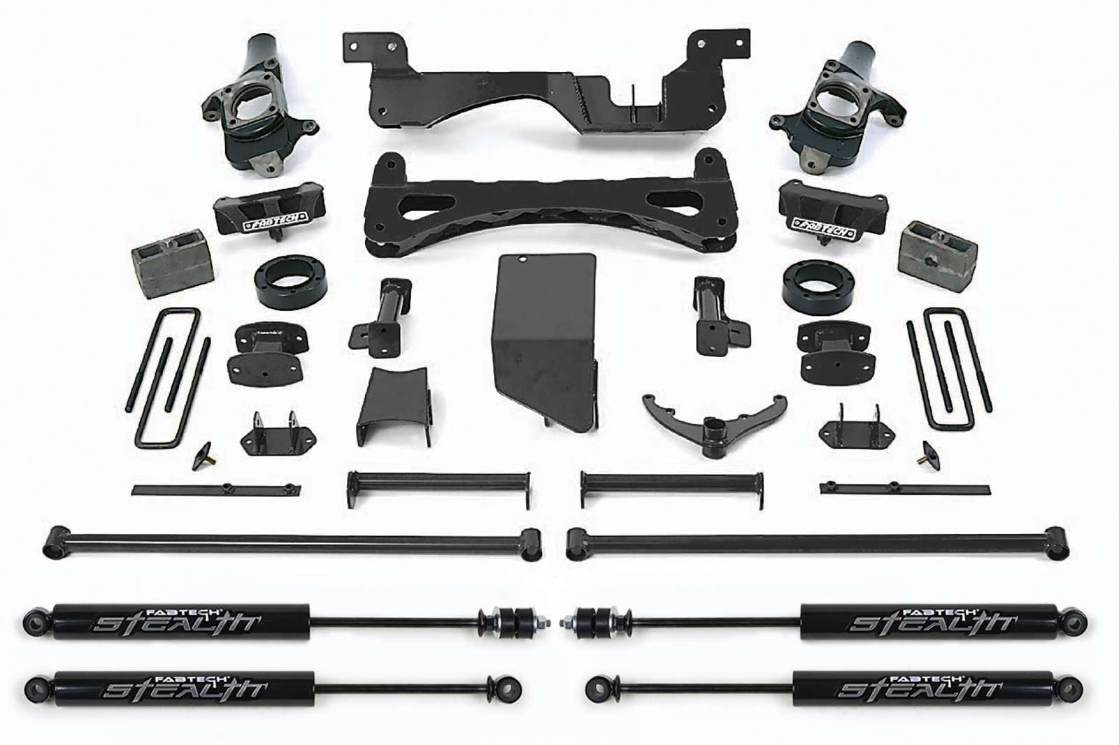 Fabtech 6" Performance System w/Stealth Shocks Kit for 2007-2010 Chevrolet Silverado 3500 HD 4WD RWD w/6" lift