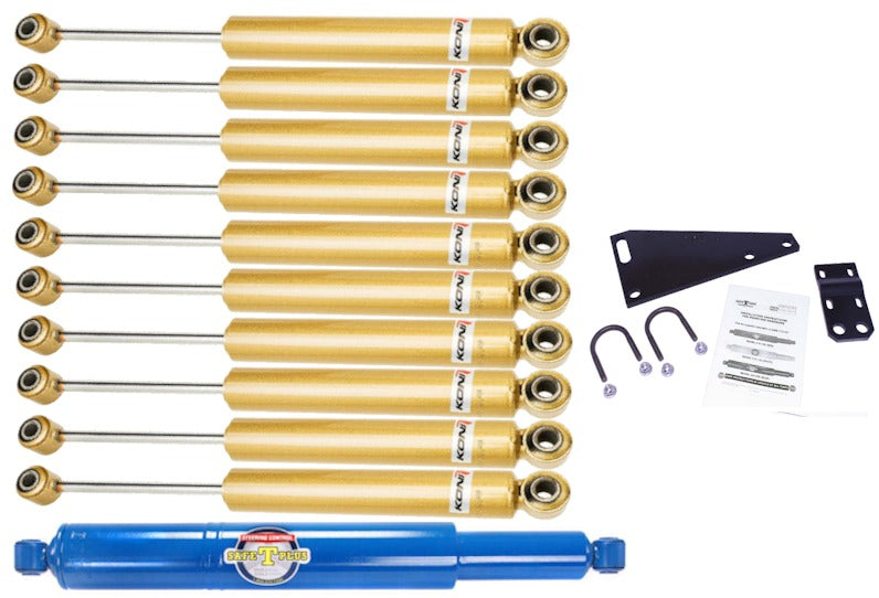 KONI FSD 10 RV Shock & Safe T Plus Steering Stabilizer Kit Roadmaster Chassis 93-07 with Tag Axle 3/4" Eye to 3/4" Eye for 2" Tie Rod