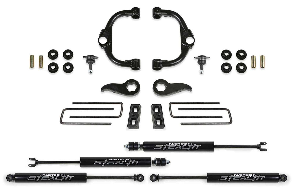 Fabtech 3.5" Ball Joint UCA Lift Kit w/Stealth Shocks for 2020-2024 GMC Sierra 3500 HD 4WD w/3.5" lift