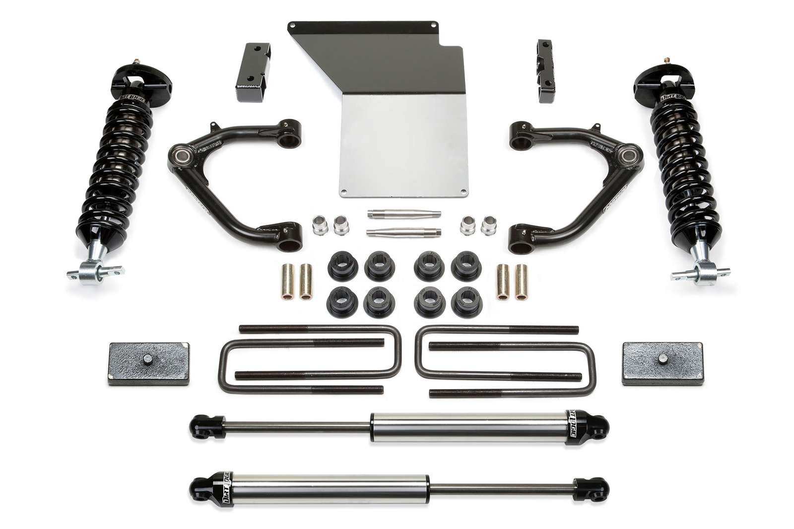 Fabtech 3" Uniball UCA Lift Kit w/Front Dirt Logic 2.5 Coilovers & Rear 2.25 Shocks for 2014-2018 GMC Sierra 1500 4WD RWD w/3" lift