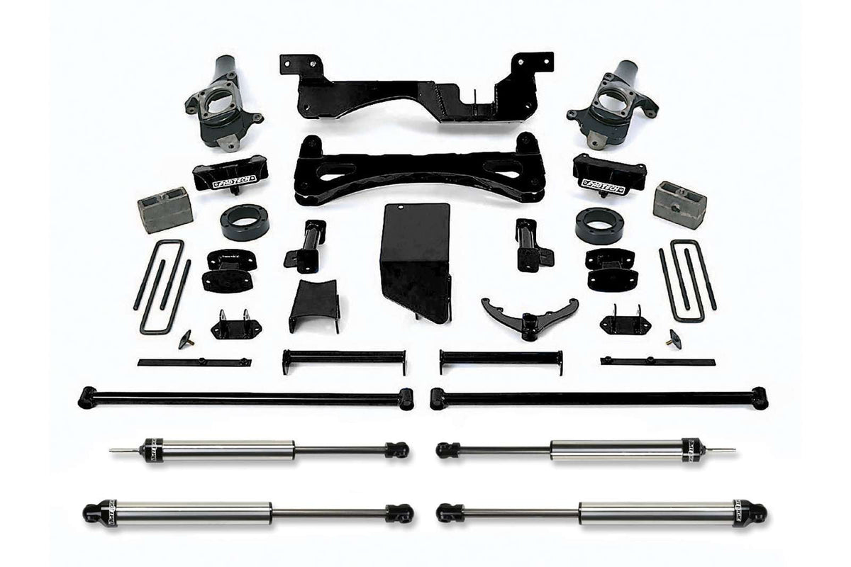 Fabtech 6" Performance System w/Dirt Logic Shocks Kit for 2007-2010 Chevrolet Silverado 3500 HD 4WD RWD w/6" lift