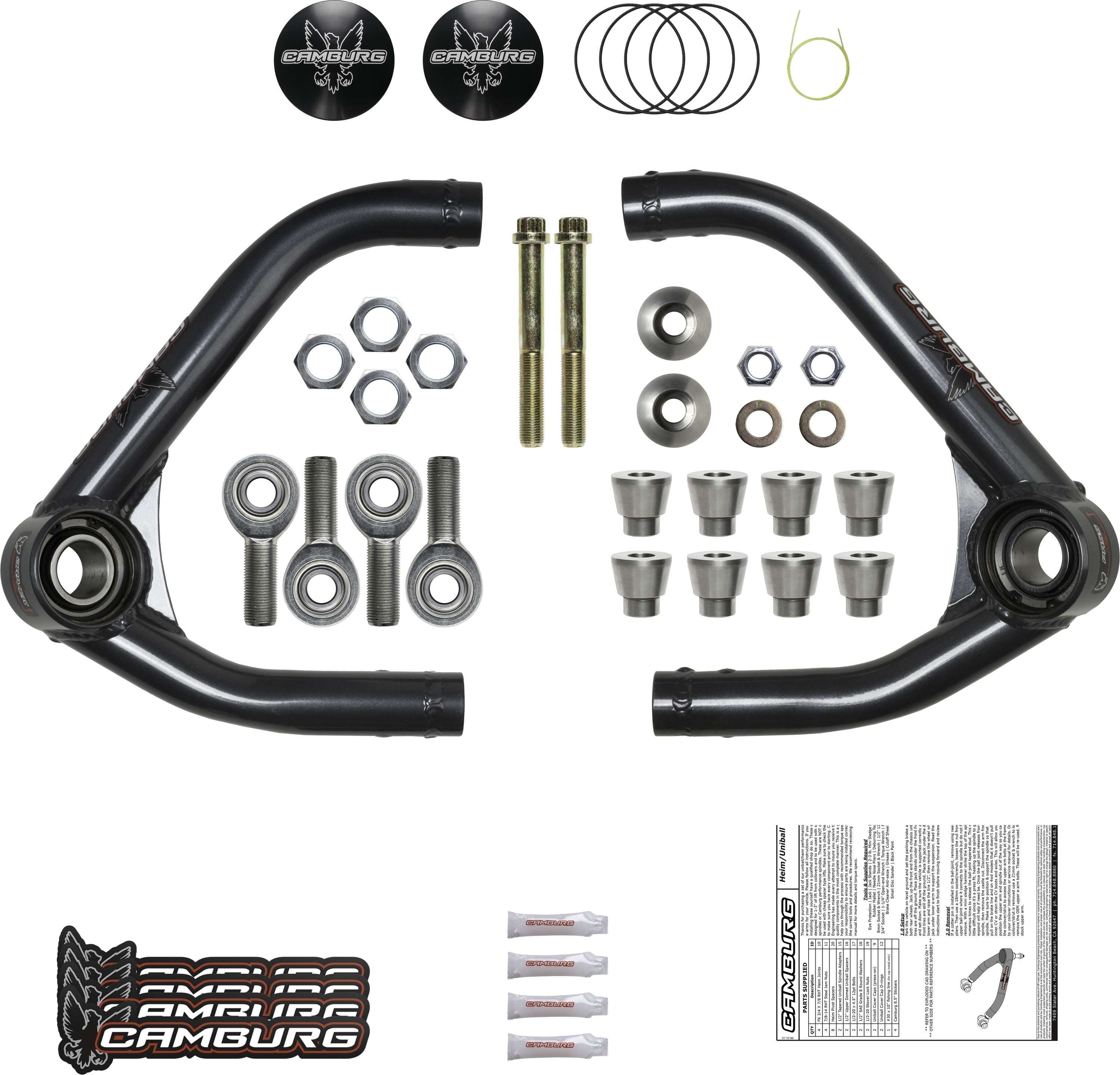1.25" Performance Uniball Upper Arms (w/ covers)