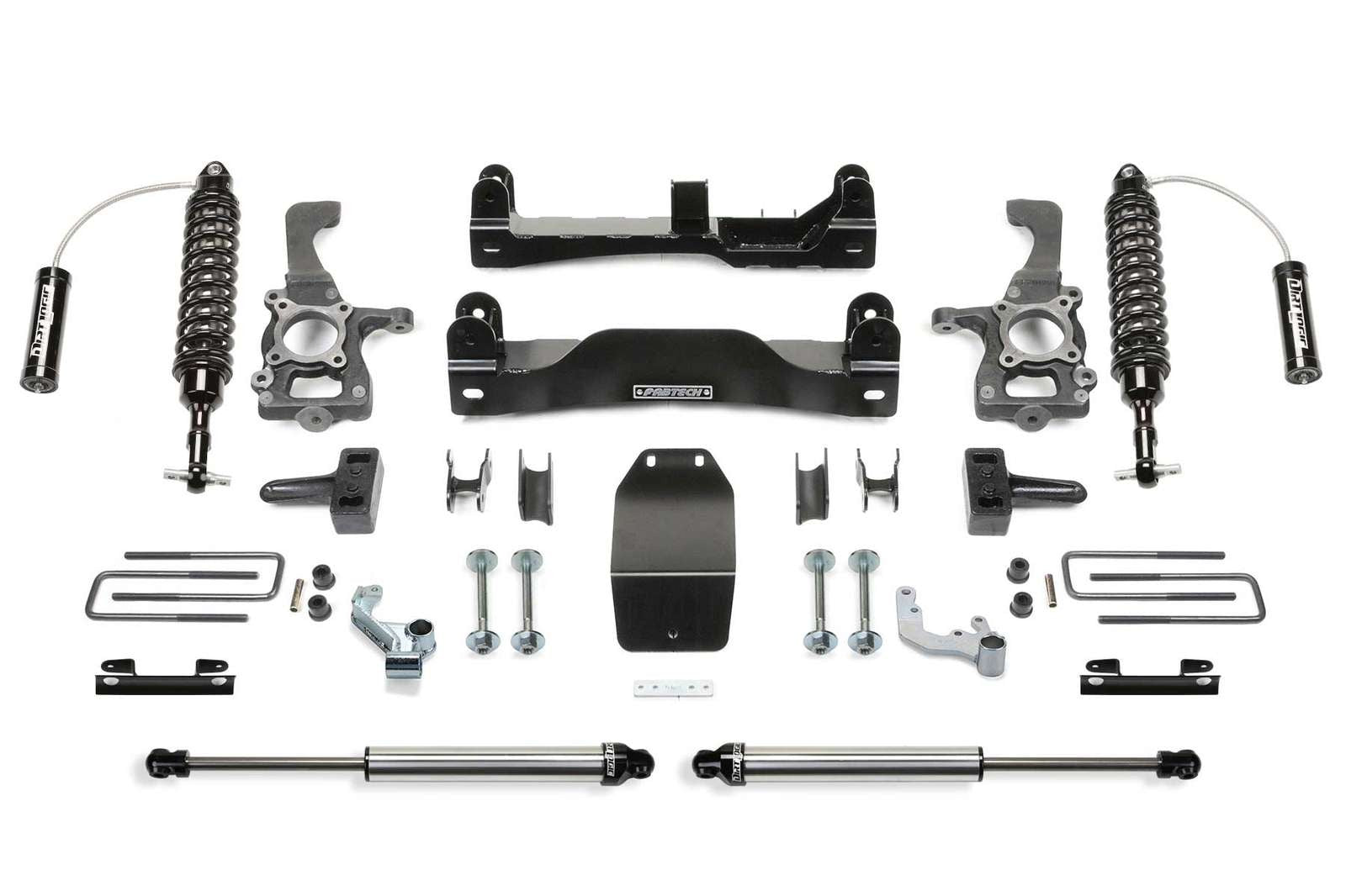 Fabtech 4" Performance System w/Front Dirt Logic 2.5 Coilovers w/Reservoir & Rear 2.25 Shocks Kit for 2009-2014 Ford F150 4WD w/4" lift