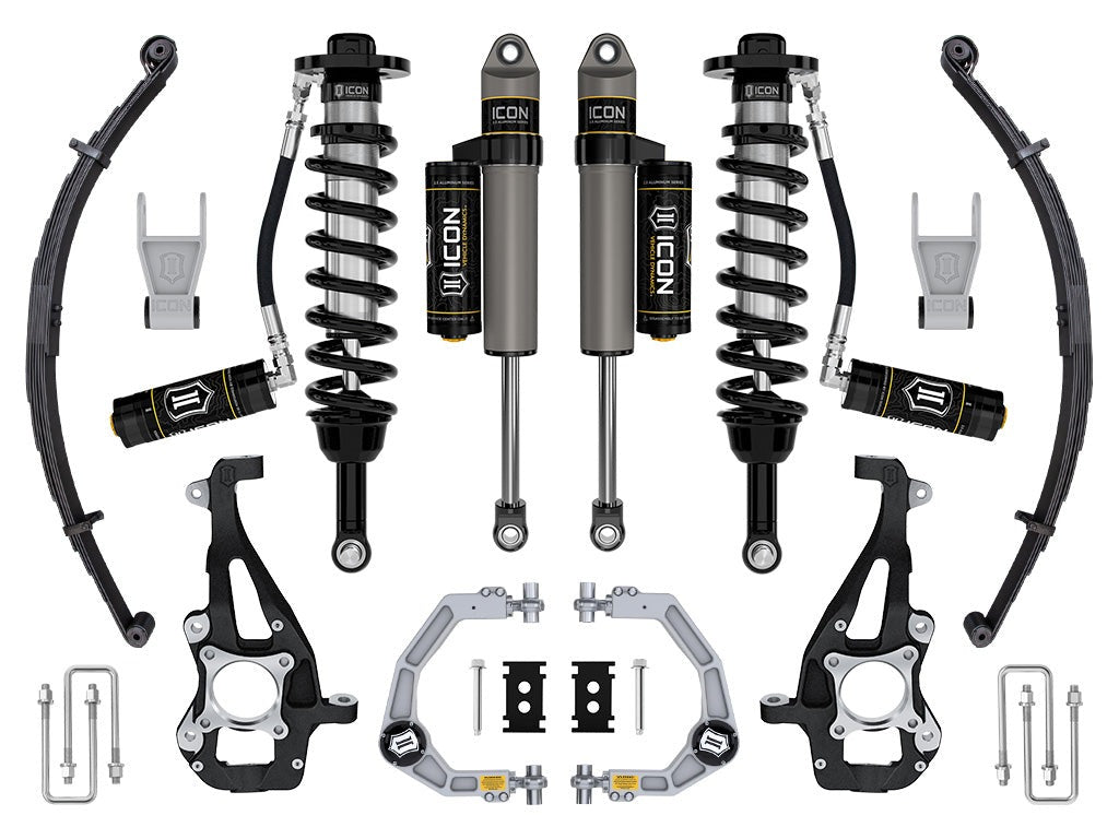 Icon 3.5-4.5" Stage 3 Suspension System w/Billet UCA Leaf Pack Kit 2021-2026 Ford F-150 4WD