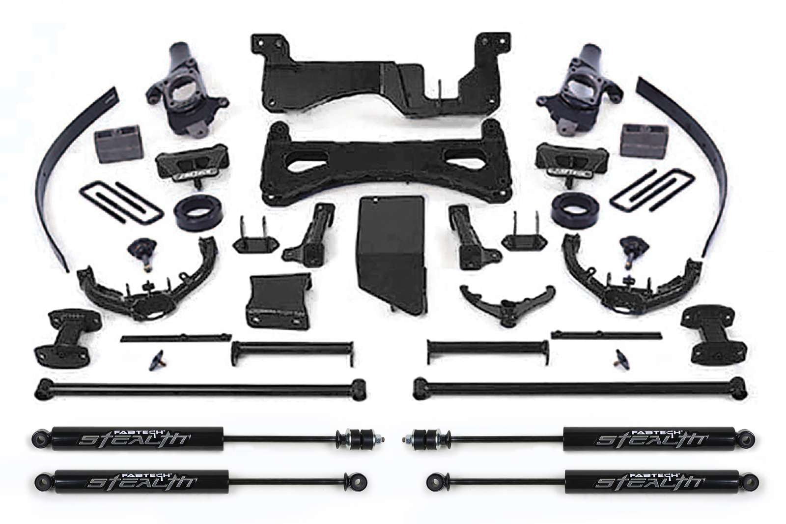 Fabtech 8" Performance System w/Stealth Shocks Kit for 2001-2010 GMC Sierra 2500 HD 4WD RWD w/8.0" lift