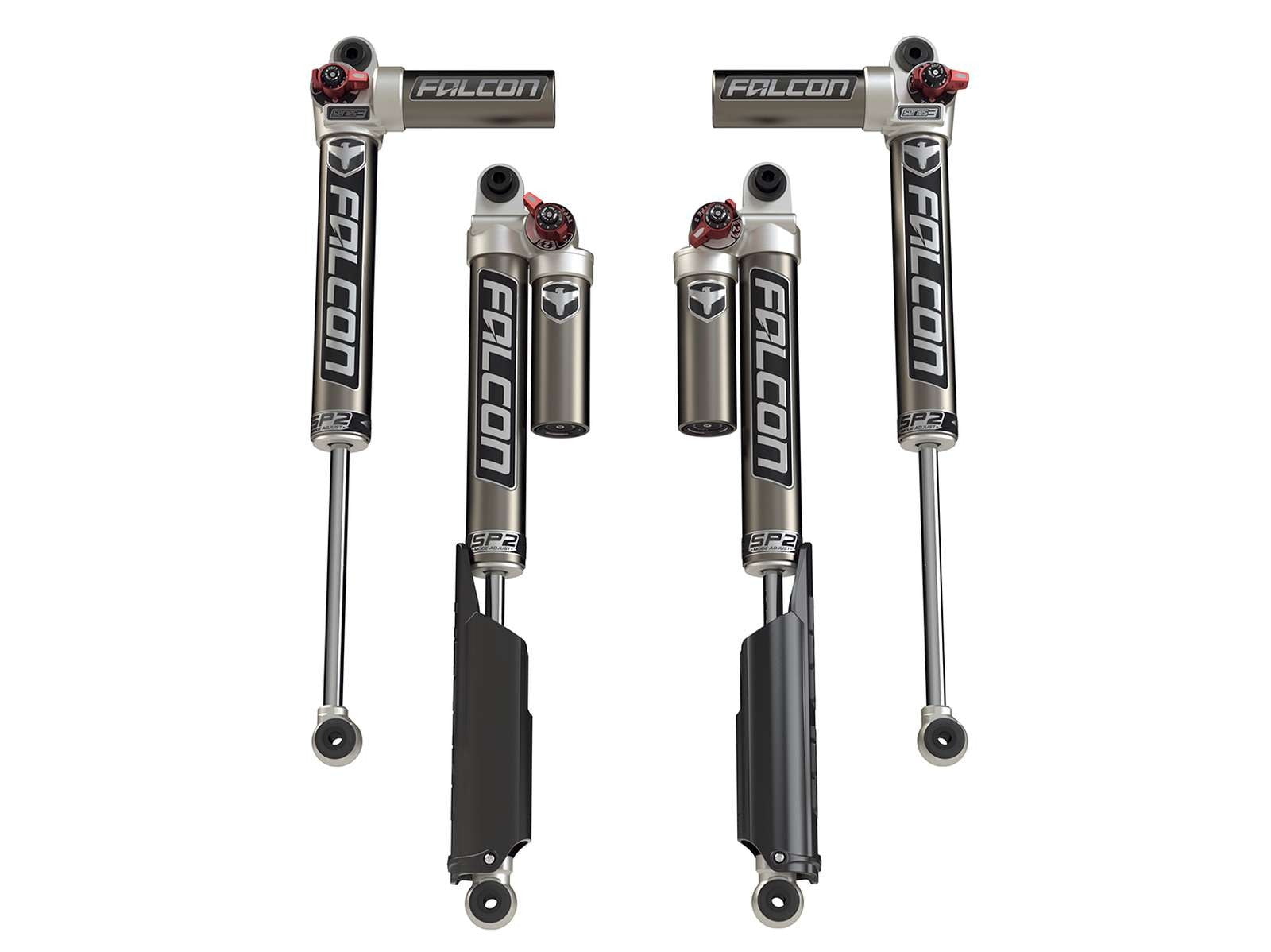 Teraflex Falcon SP2 3.3 Fast Adjust Piggyback Shocks Set for 2007-2018 Jeep Wrangler JK 4WD w/2-4.5" lift