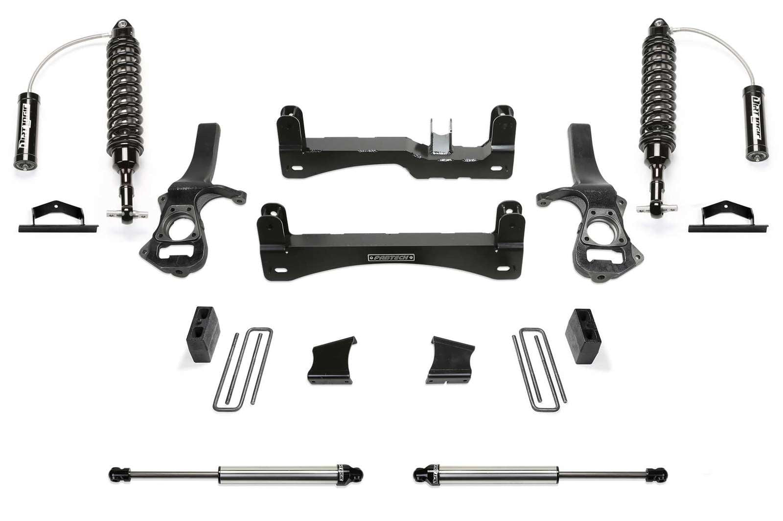 Fabtech 6" Performance Lift Kit w/Front Dirt Logic 2.5 Coilovers w/Reservoir & Rear 2.25 Shocks for 2019-2024 GMC Sierra 1500 RWD w/6" lift