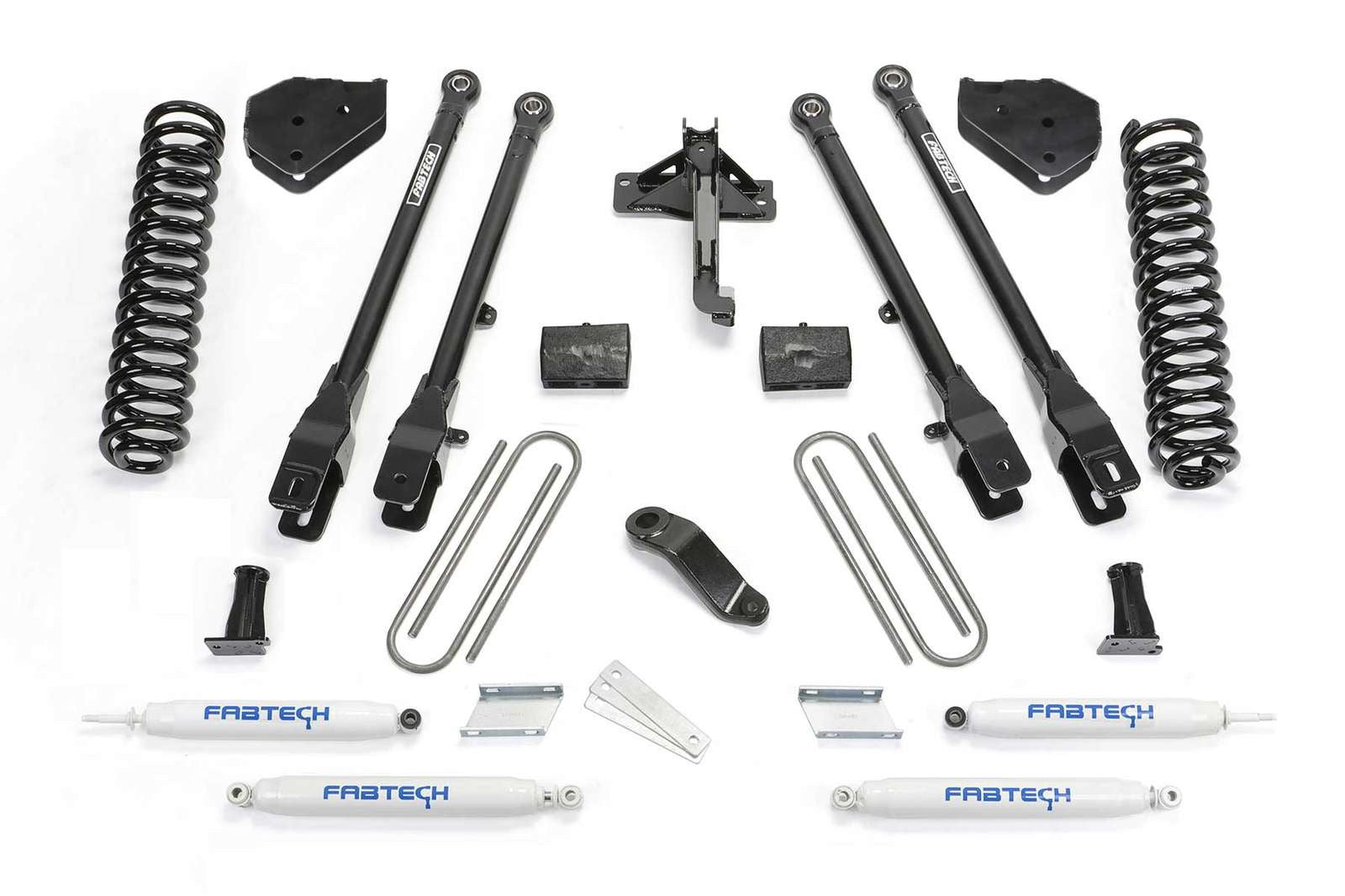 Fabtech 4" 4 Link System w/Performance Shocks Kit for 2017-2024 Ford F250 Super Duty 4WD w/4" lift
