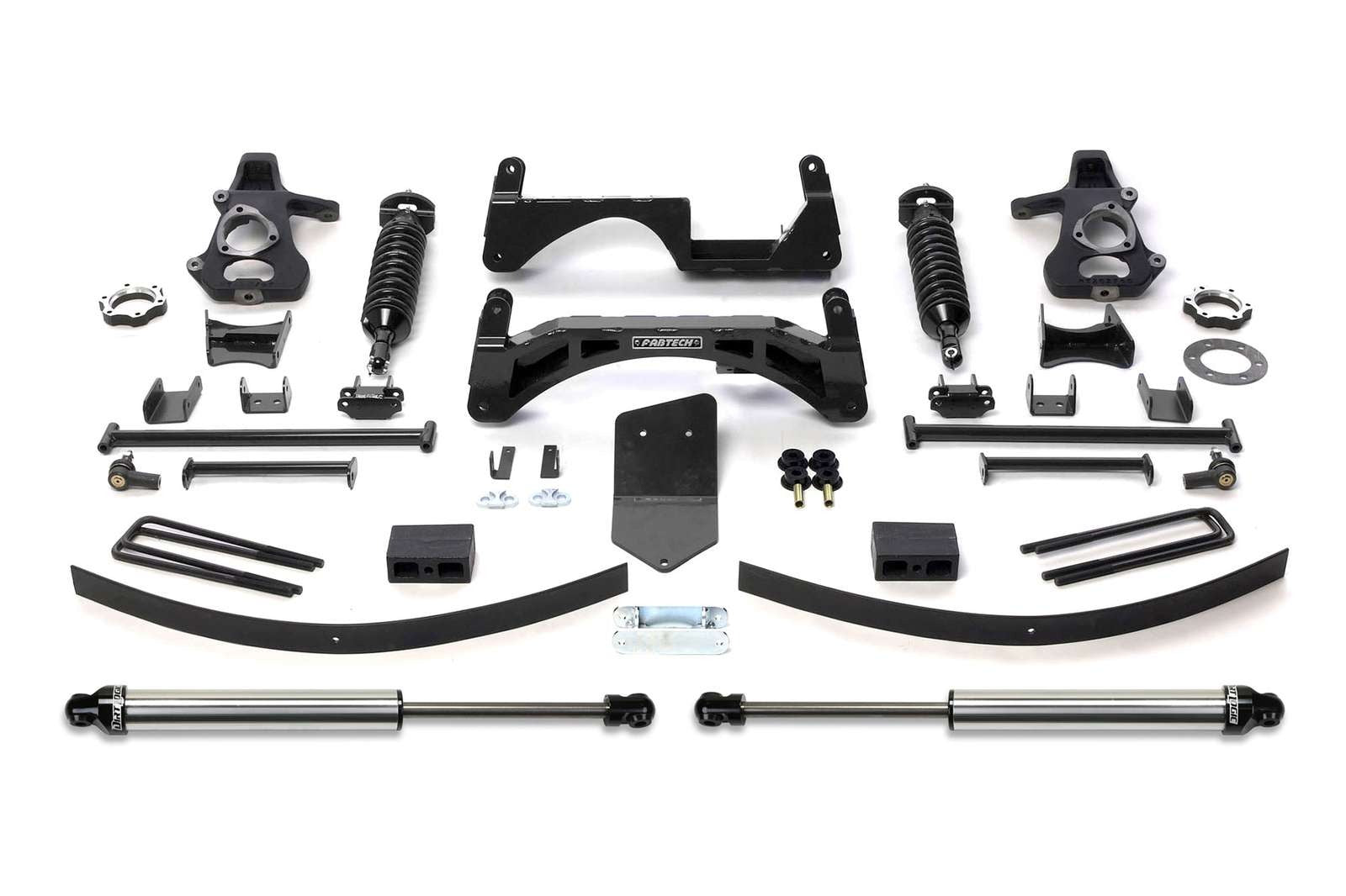 Fabtech 6" Performance System w/Front Dirt Logic 2.5 Coilovers & Rear 2.25 Shocks Kit for 2007-2013 Chevrolet Silverado 1500 4WD w/6" lift