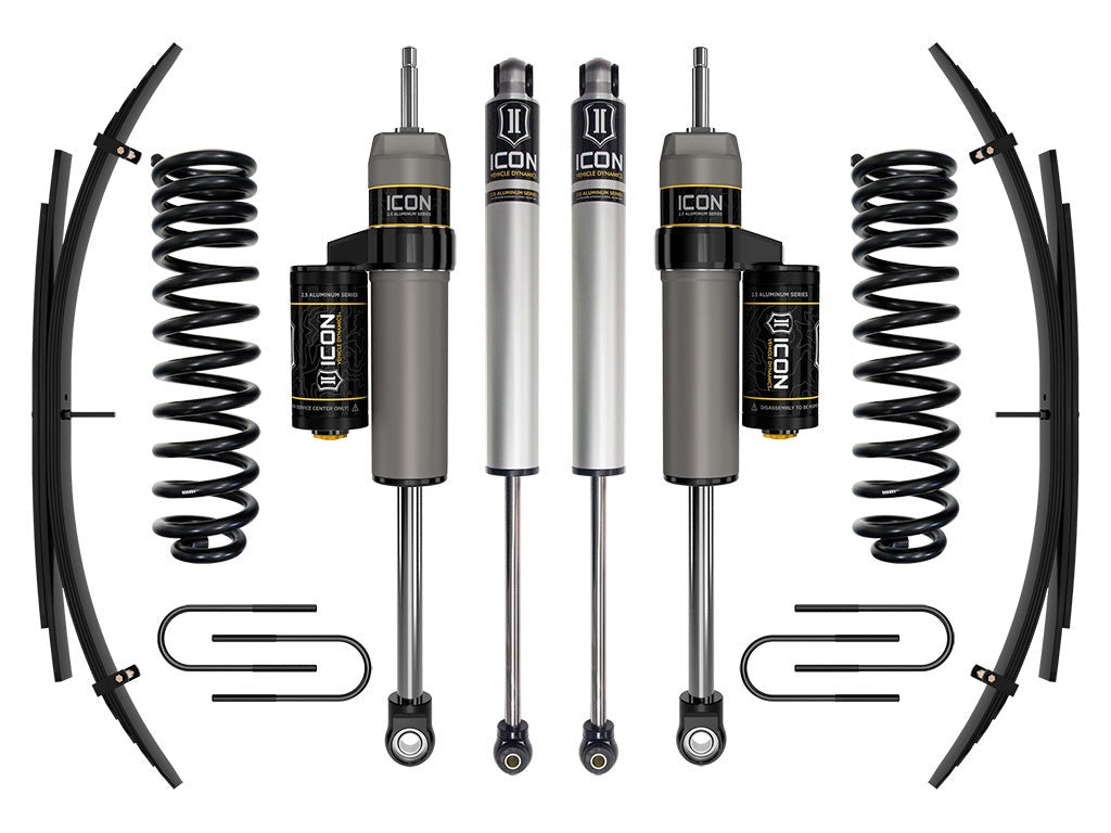 Icon 2.5" Stage 2 Suspension System w/Expansion Pack Kit for 2008-2010 Ford F350 Super Duty 4WD Diesel Std Cab Pickup