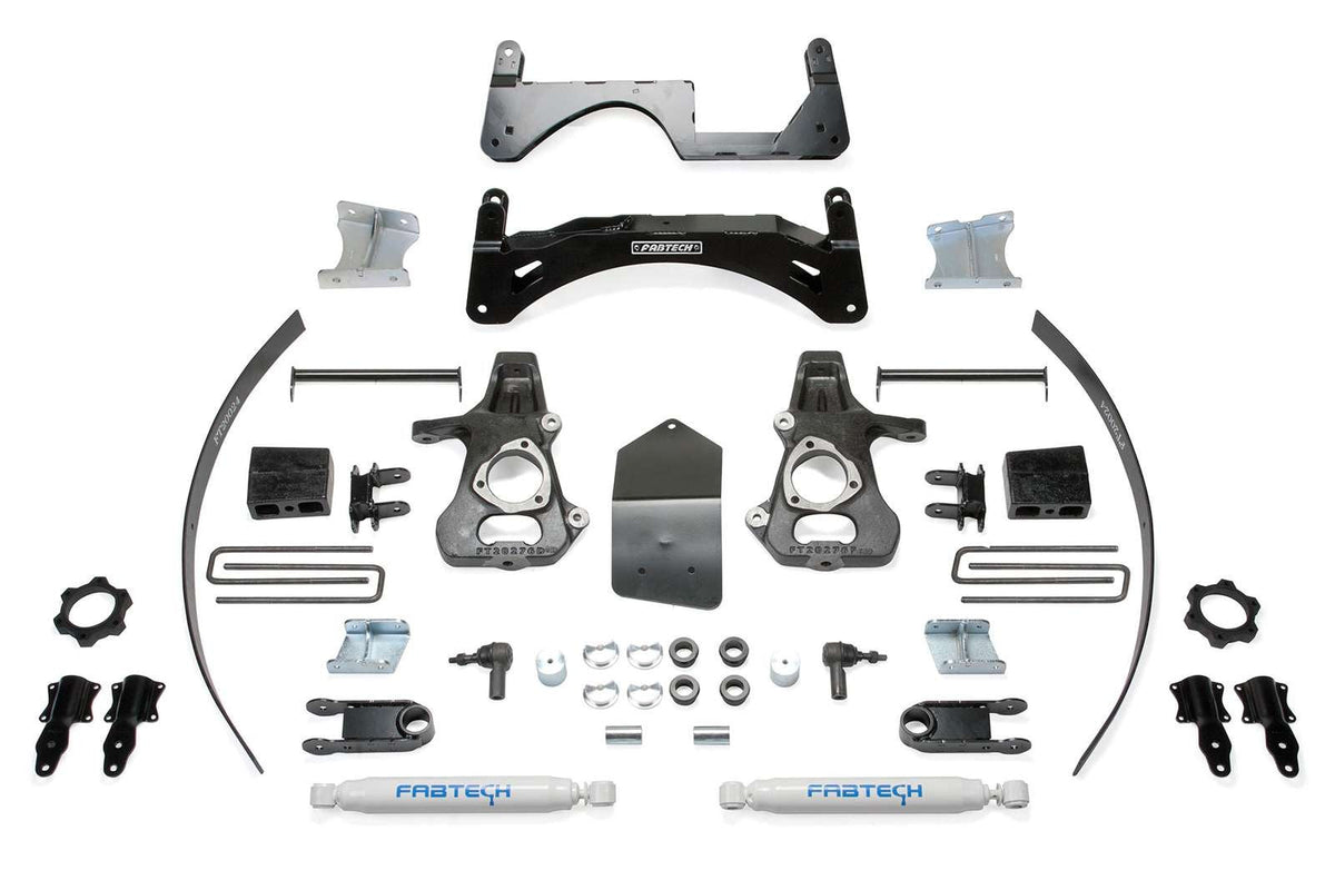 Fabtech 6" Basic System w/Rear Performance Shocks Kit for 2014-2018 Chevrolet Silverado 1500 4WD RWD w/6" lift