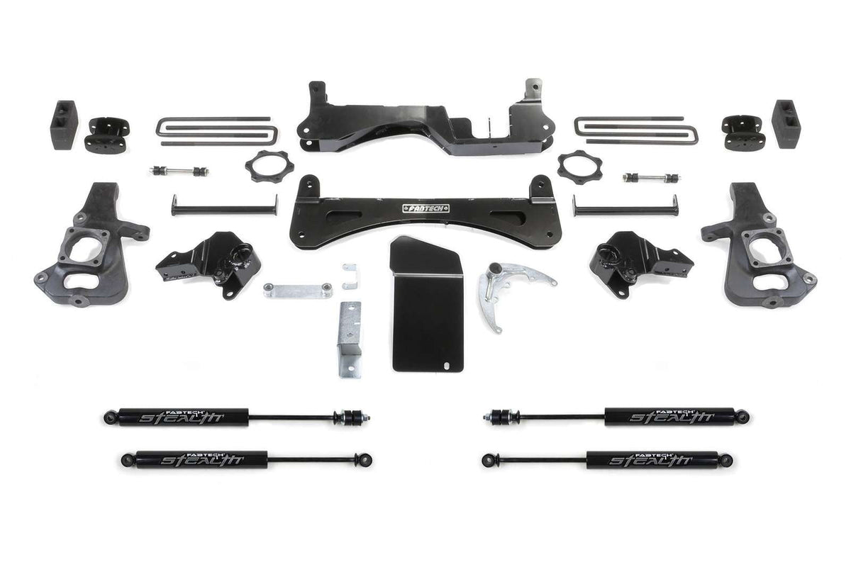 Fabtech 6" RTS System w/Stealth Shocks Kit for 2001-2010 Chevrolet Silverado 2500 HD 4WD RWD w/6" lift
