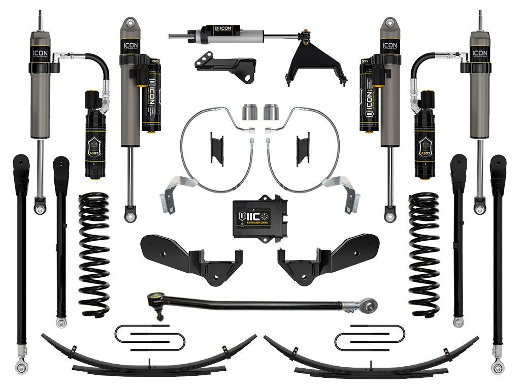 Icon 4.5" Stage 8 Suspension System w/Expansion Packs Kit for 2023-2025 Ford F250 Super Duty Diesel Extended Cab Pickup