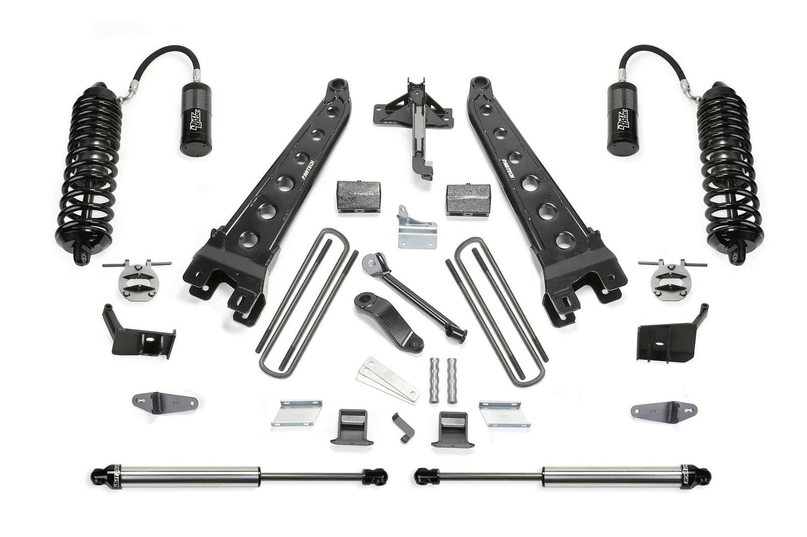 Fabtech 4" Radius Arm System w/Front Dirt Logic 4.0 Coilovers w/Reservoir & Rear 2.25 Shocks Kit for 2008-2016 Ford F350 Super Duty 4WD w/4" lift