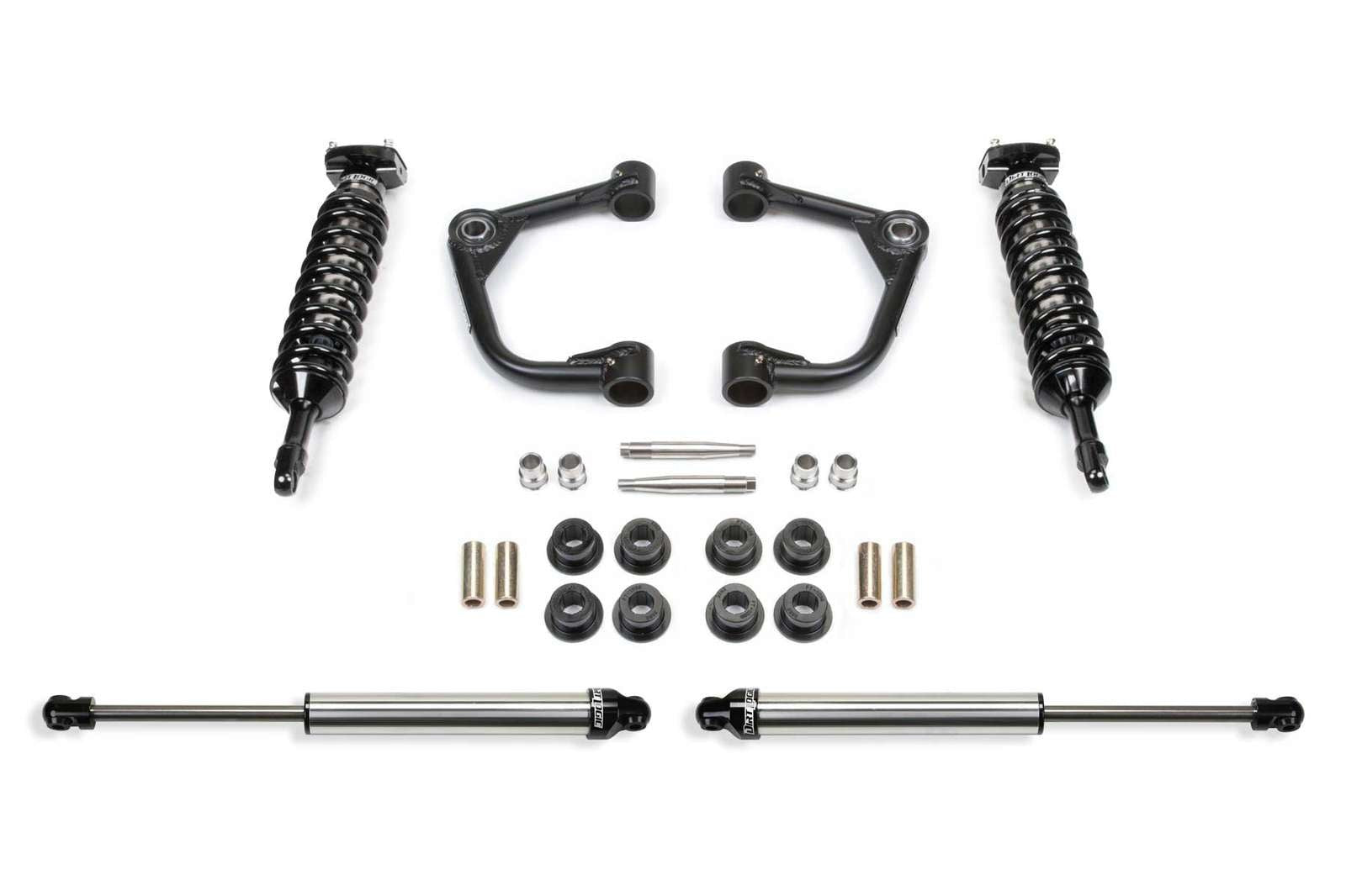 Fabtech 2" Upper Control Arm System w/Front Dirt Logic 2.5 Coilovers & Rear 2.25 Shocks Kit for 2009-2014 Ford F150 4WD w/2" lift