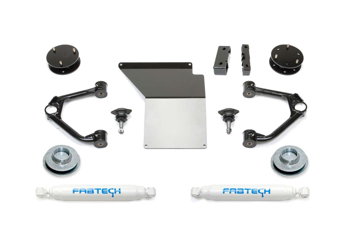 Fabtech 3" Ball Joint UCA Lift Kit w/Rear Performance Shocks for 2007-2014 Chevrolet Suburban 1500 4WD RWD w/3" lift