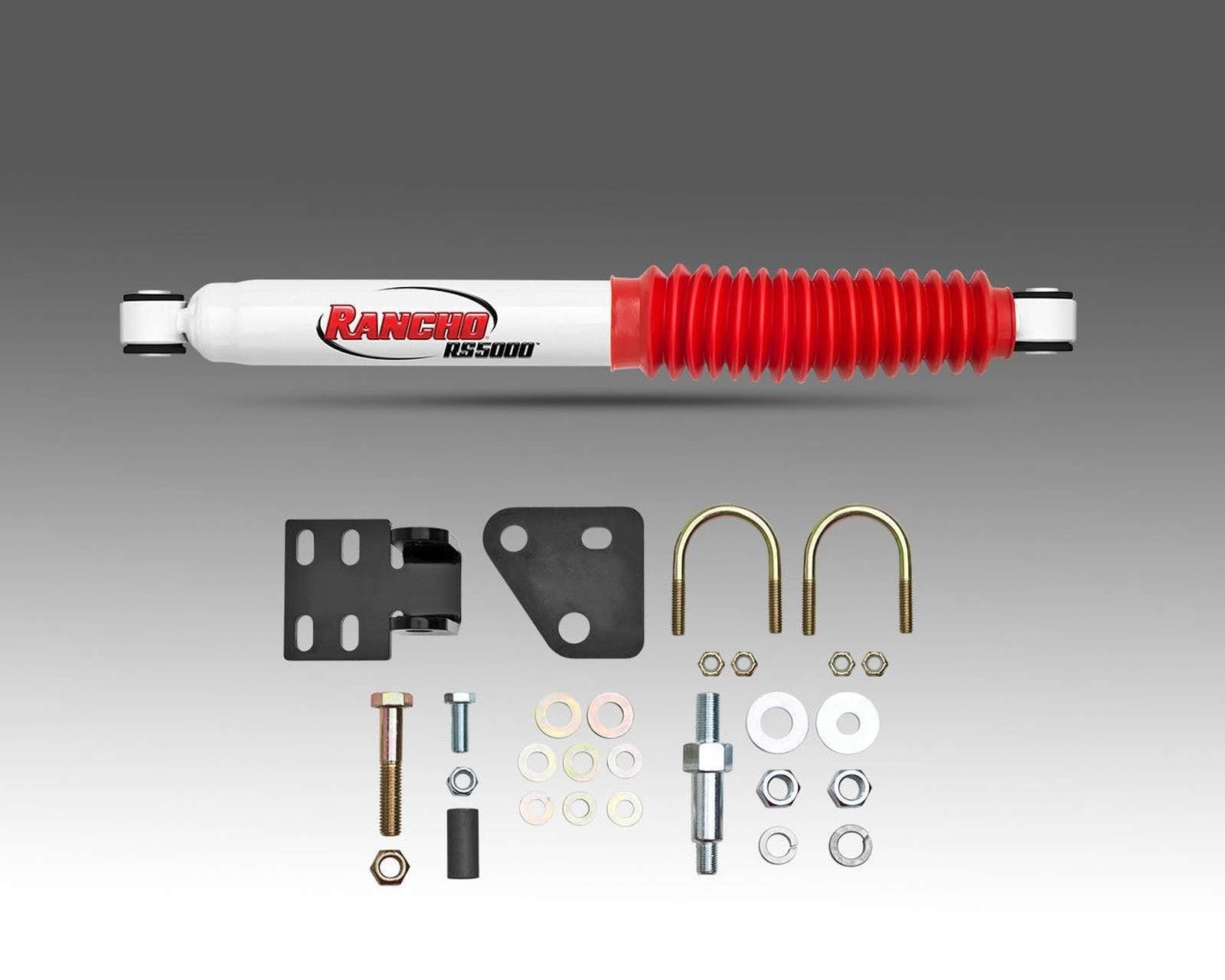 Rancho RS5000 Steering Stabilizer + Mounts for 1999-2004 Ford F350 Super Duty 4WD