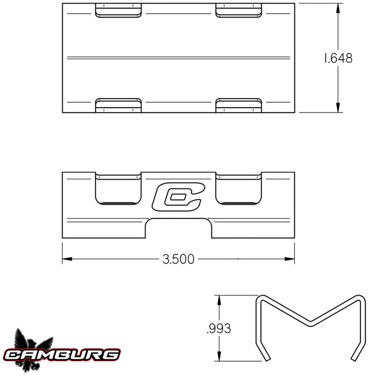 Camburg Universal 4130 Mounts - Weld-On Double Clamp (CAM-040102)