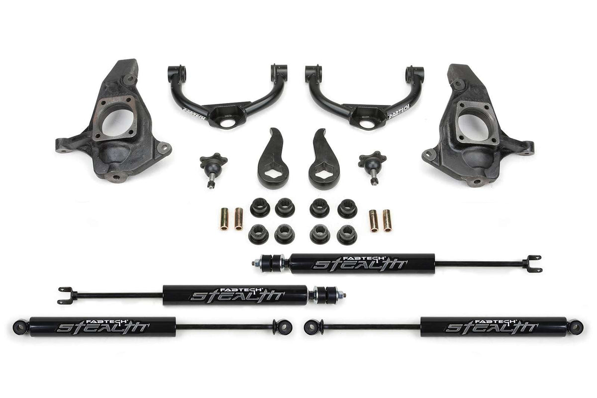 Fabtech 3.5" Ball Joint Lift Kit w/Stealth Shocks for 2011-2019 Chevrolet Silverado 3500 HD 4WD RWD w/3.5" lift