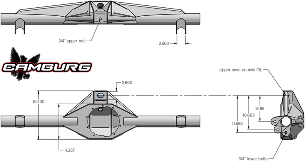 3.50" MIG Prerunner Series 9" Rear Axle A50 Housing