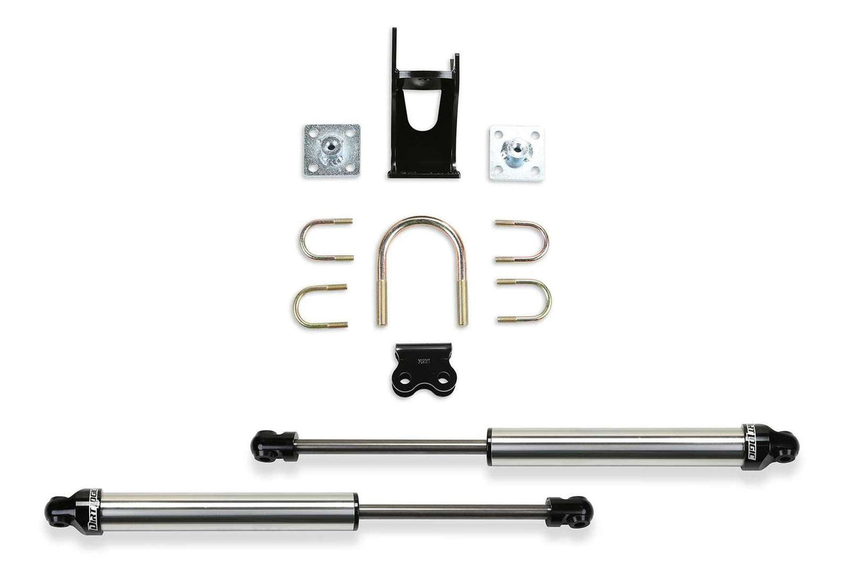 Fabtech Dual Steering Stabilizer System Opposing Style w/Dirt Logic 2.25 Shocks Kit for 2017-2024 Ford F250 Super Duty 4WD