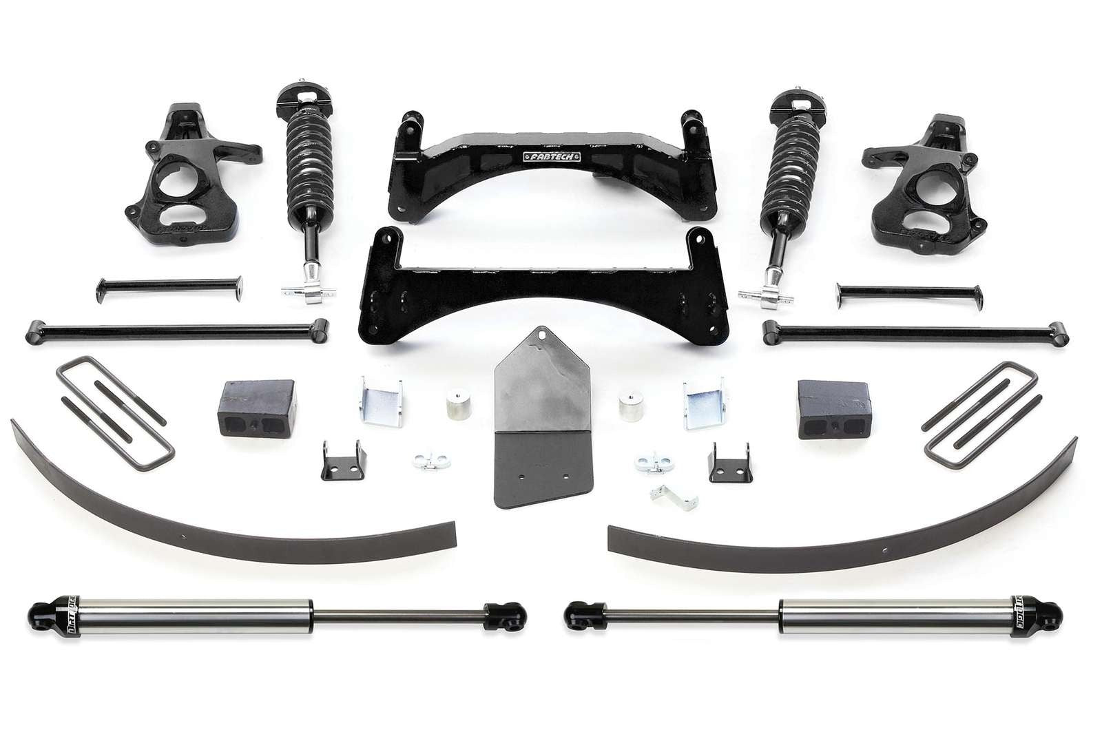 Fabtech 6" Performance System w/Front Dirt Logic 2.5 Coilovers & Rear 2.25 Shocks Kit for 2007-2013 Chevrolet Silverado 1500 RWD w/6" lift